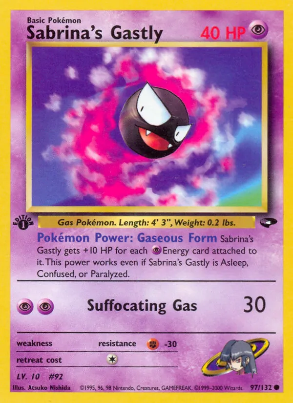 Sabrina's Gastly #97 – Gym Challenge card