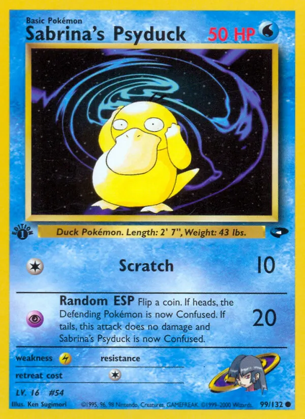 Sabrina's Psyduck #99 – Gym Challenge card