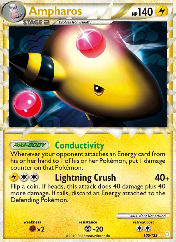 Ampharos #105 – HeartGold SoulSilver card