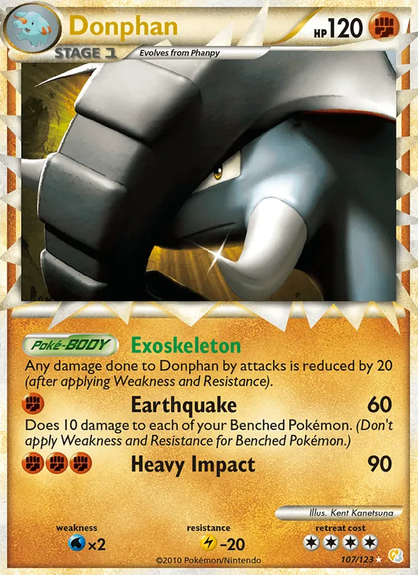 Donphan #107 – HeartGold SoulSilver card