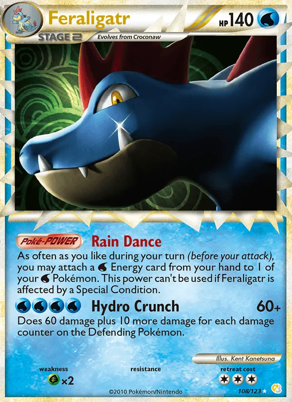 Feraligatr #108 – HeartGold SoulSilver card