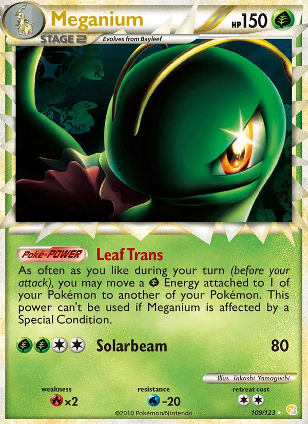 Meganium #109 – HeartGold SoulSilver card
