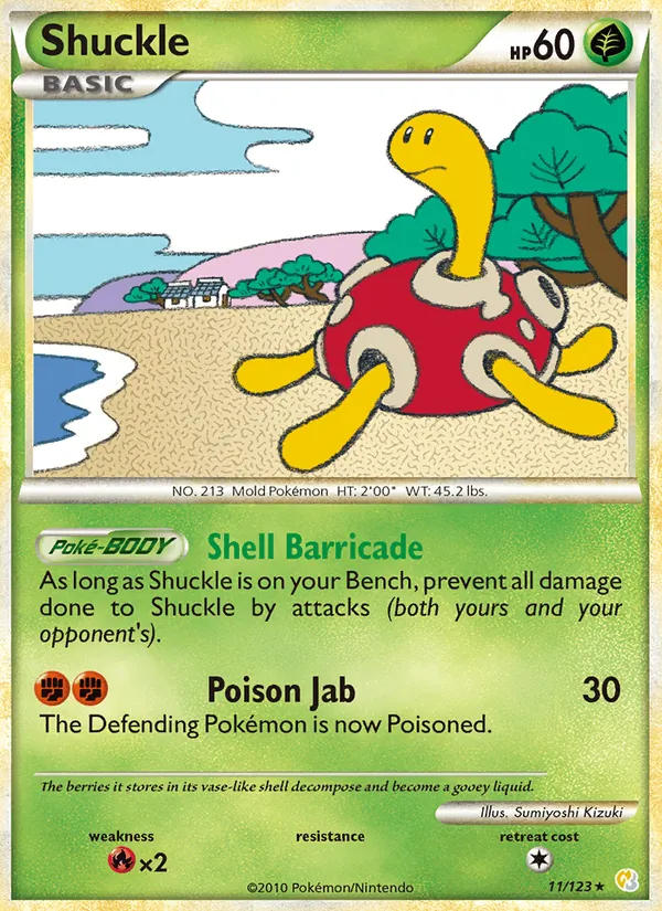Shuckle #11 – HeartGold SoulSilver card