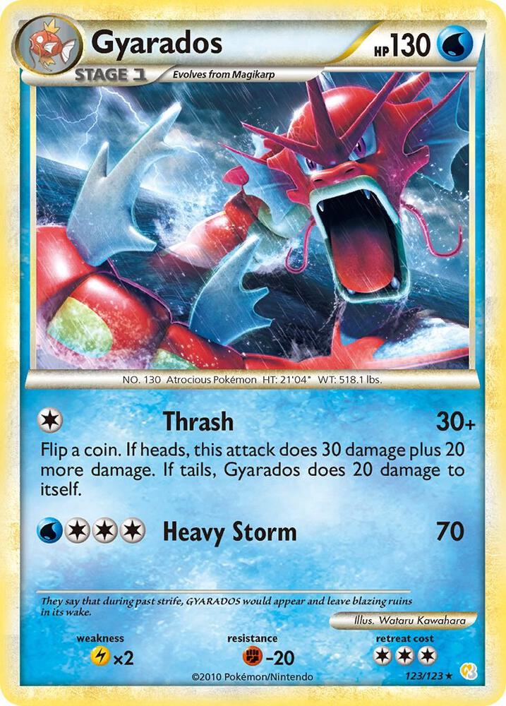 Gyarados #123 – HeartGold SoulSilver card