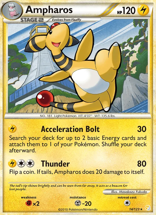 Ampharos #14 – HeartGold SoulSilver card