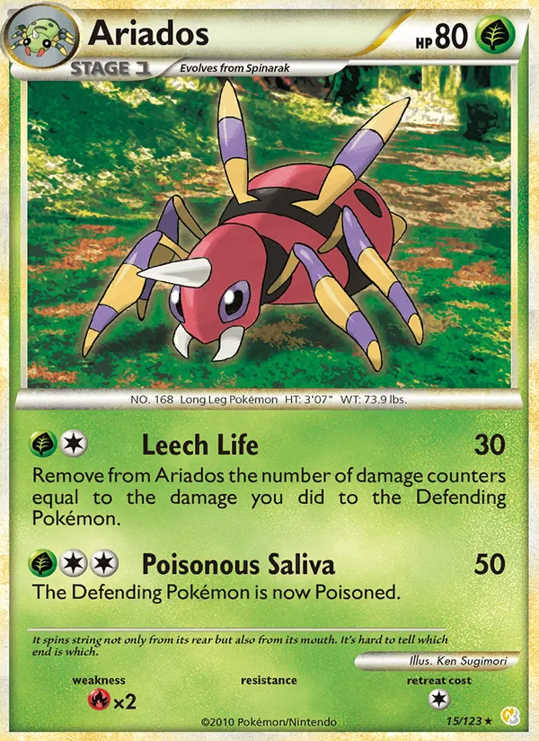 Ariados #15 – HeartGold SoulSilver card