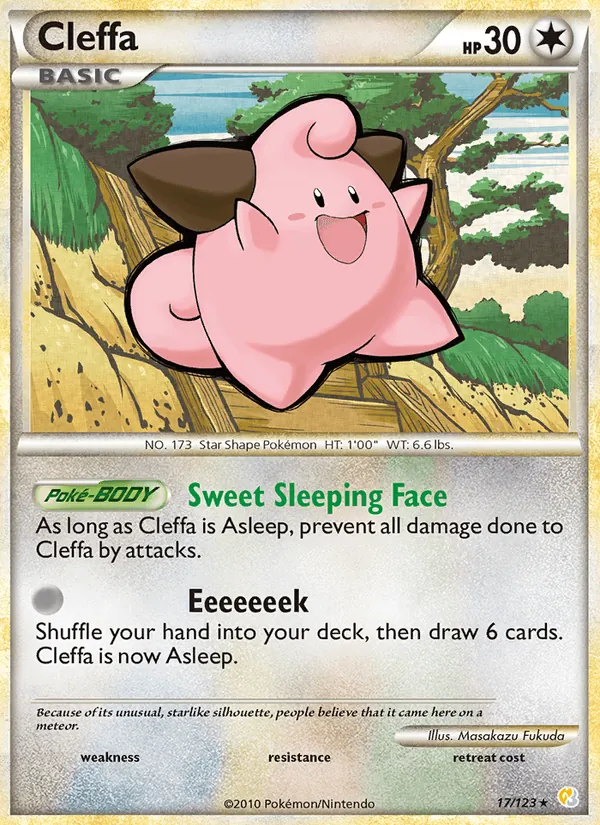 Cleffa #17 – HeartGold SoulSilver card