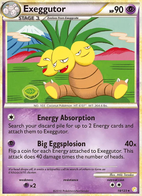 Exeggutor #18 – HeartGold SoulSilver card