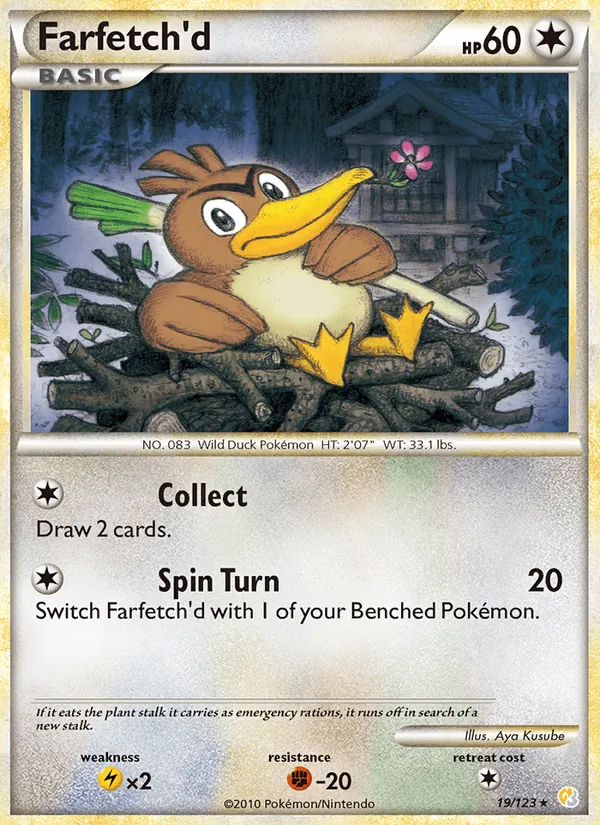 Farfetch'd #19 – HeartGold SoulSilver card