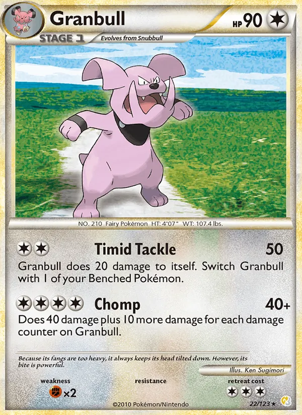 Granbull #22 – HeartGold SoulSilver card