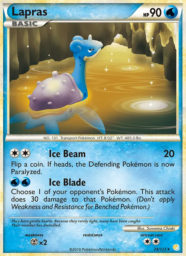 Lapras #24 – HeartGold SoulSilver card