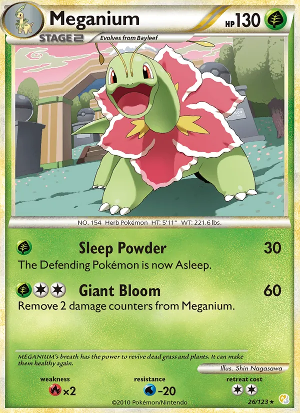 Meganium #26 – HeartGold SoulSilver card