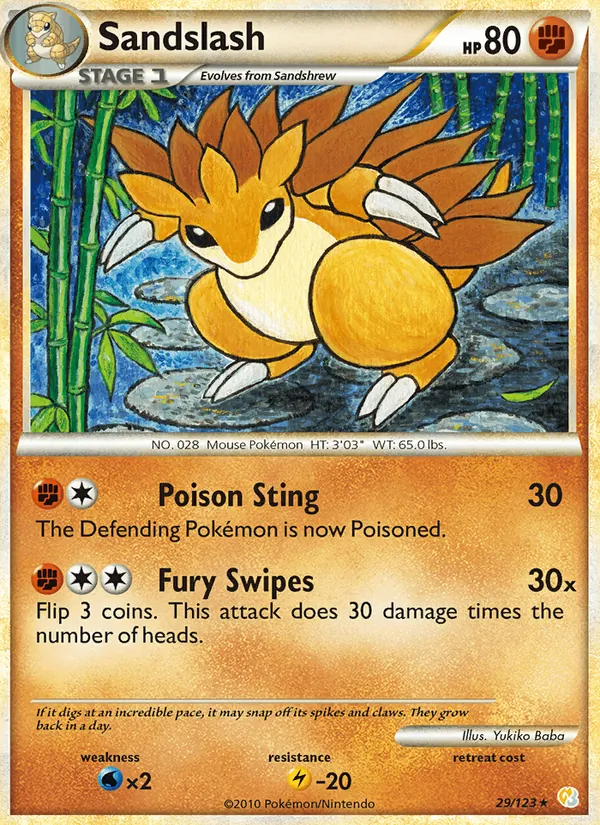 Sandslash #29 – HeartGold SoulSilver card
