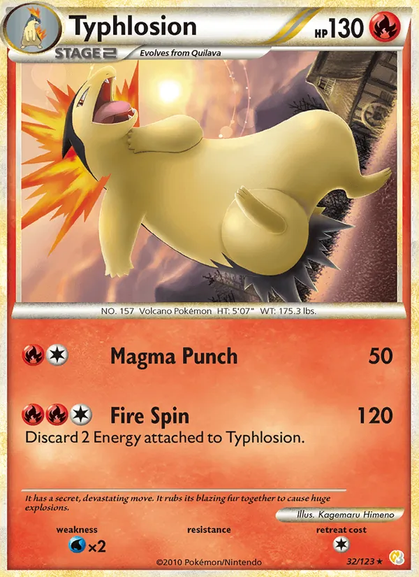 Typhlosion #32 – HeartGold SoulSilver card