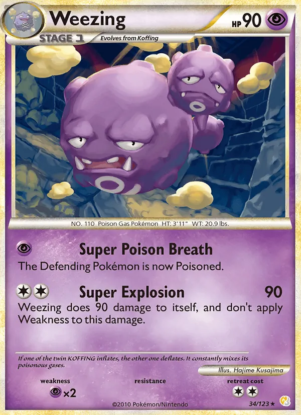 Weezing #34 – HeartGold SoulSilver card