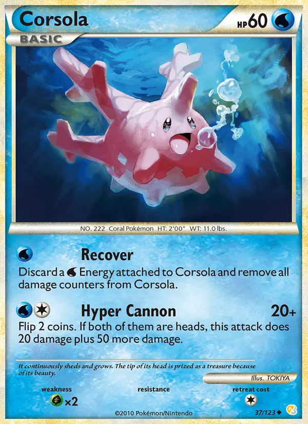 Corsola #37 – HeartGold SoulSilver card