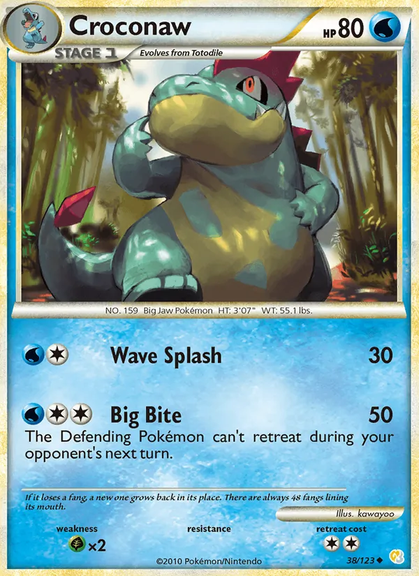 Croconaw #38 – HeartGold SoulSilver card