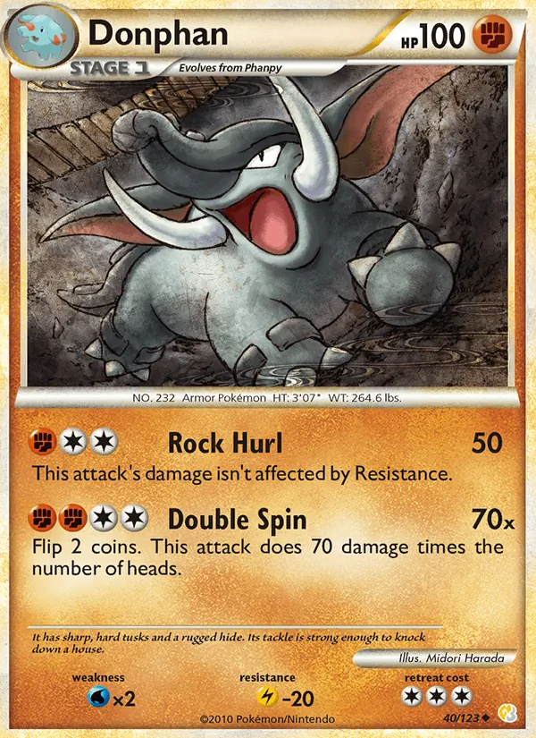 Donphan #40 – HeartGold SoulSilver card