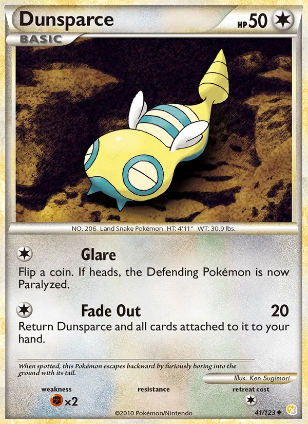 Dunsparce #41 – HeartGold SoulSilver card
