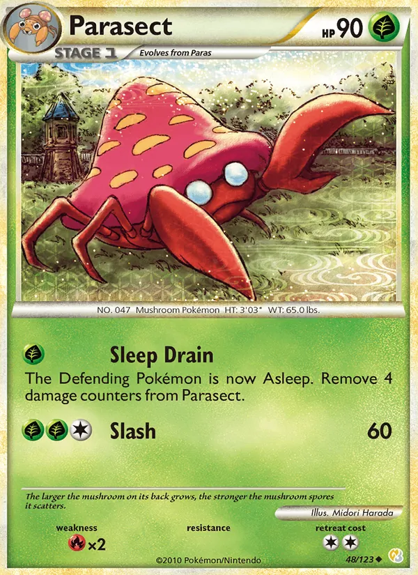 Parasect #48 – HeartGold SoulSilver card