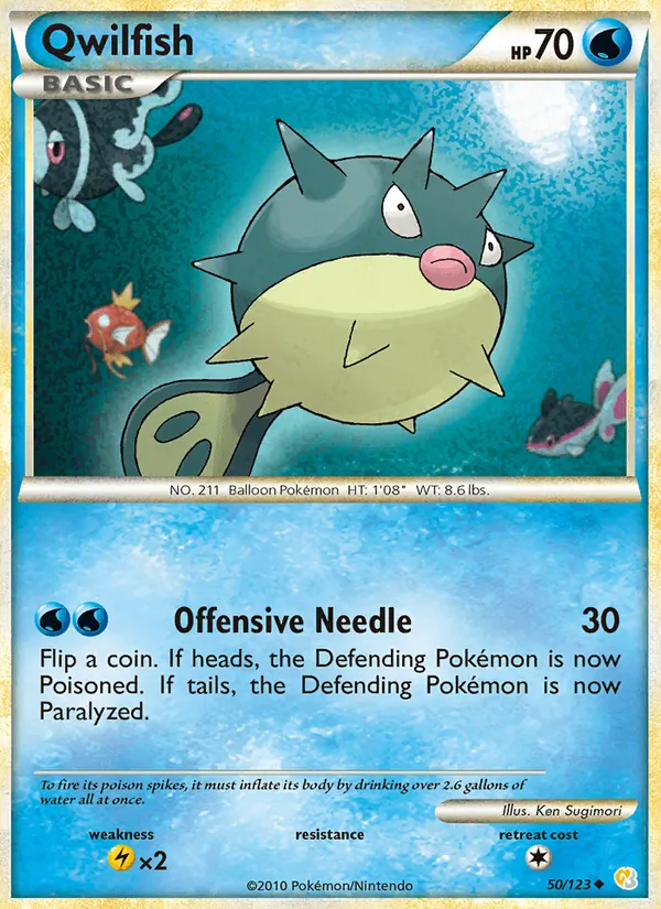 Qwilfish #50 – HeartGold SoulSilver card