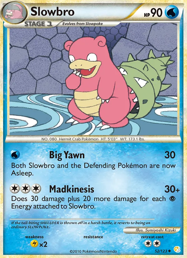Slowbro #52 – HeartGold SoulSilver card