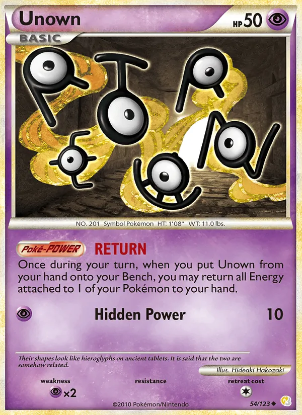 Unown #54 – HeartGold SoulSilver card