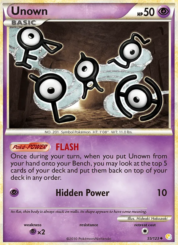 Unown #55 – HeartGold SoulSilver card