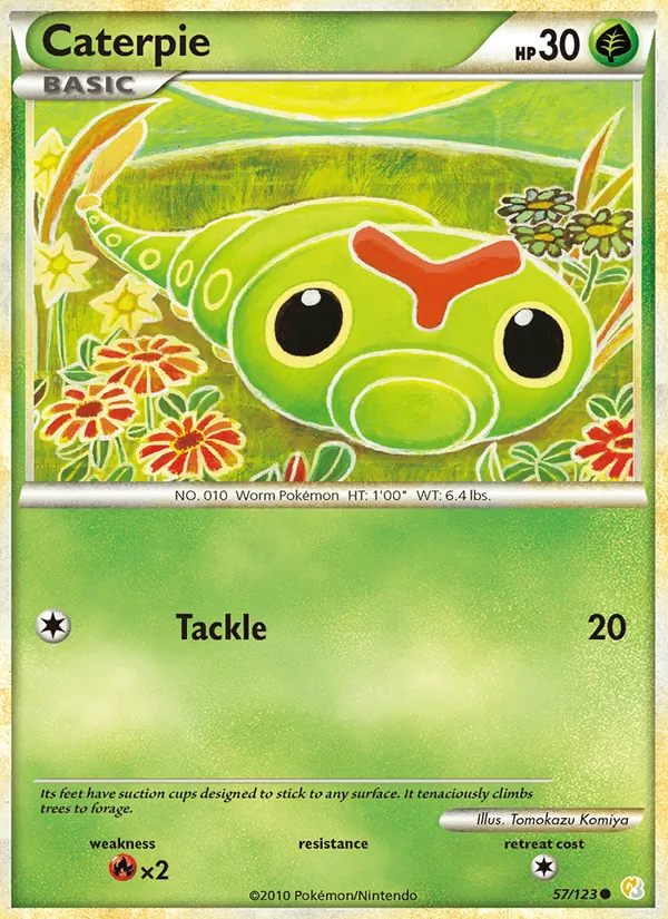 Caterpie #57 – HeartGold SoulSilver card