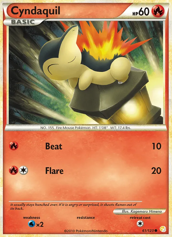 Cyndaquil #61 – HeartGold SoulSilver card