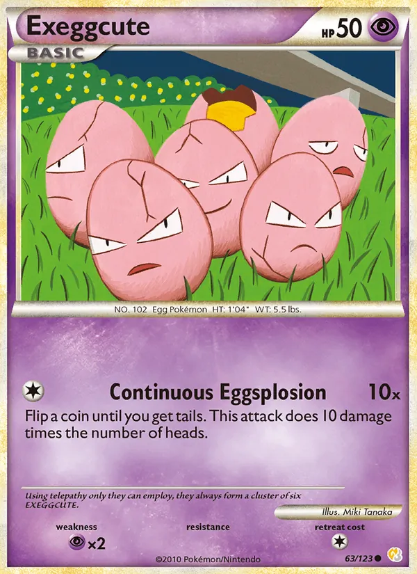 Exeggcute #63 – HeartGold SoulSilver card