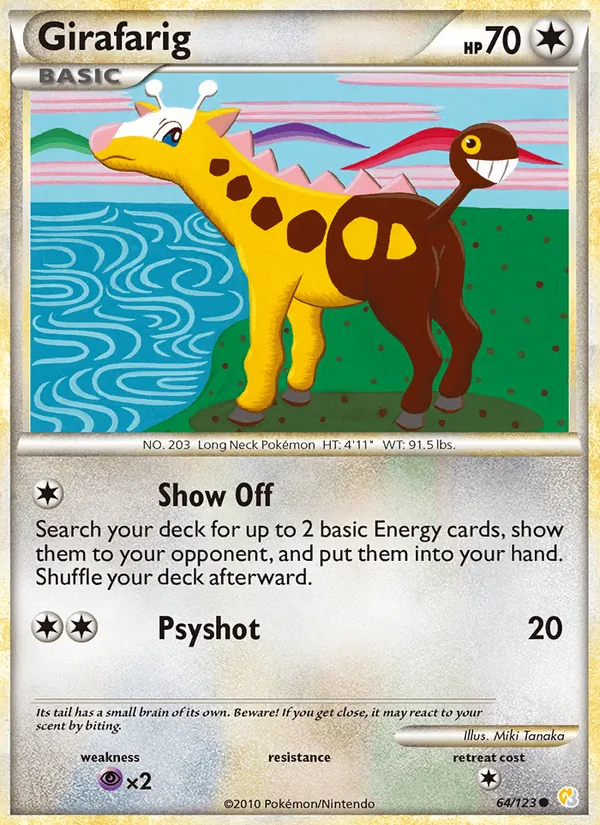 Girafarig #64 – HeartGold SoulSilver card