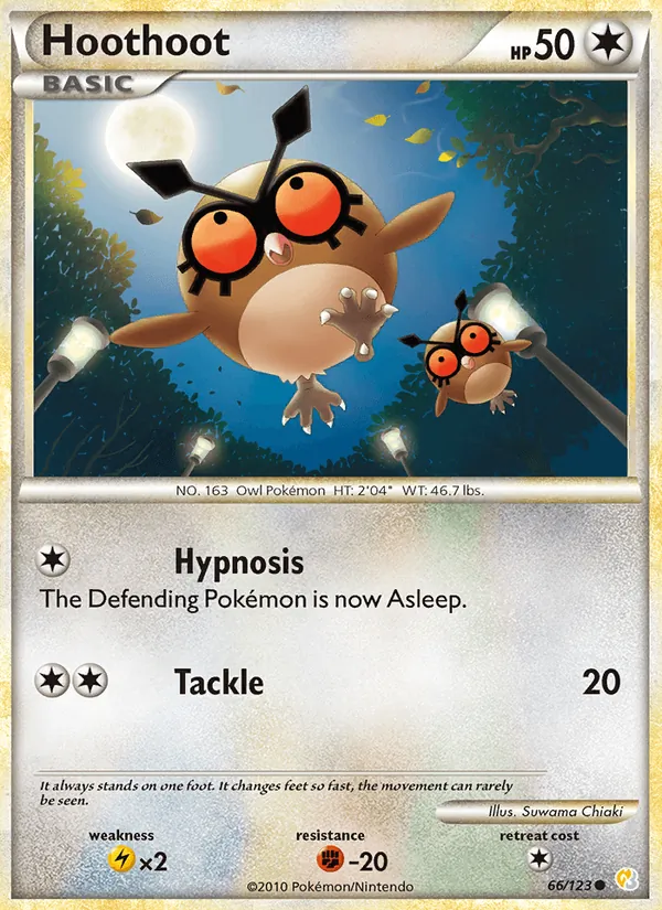 Hoothoot #66 – HeartGold SoulSilver card