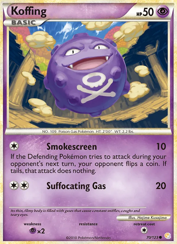 Koffing #70 – HeartGold SoulSilver card