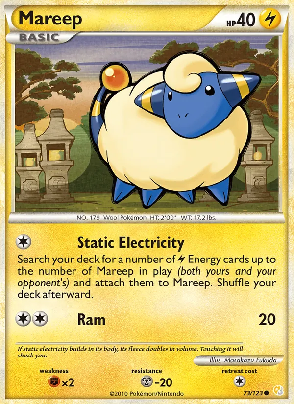 Mareep #73 – HeartGold SoulSilver card