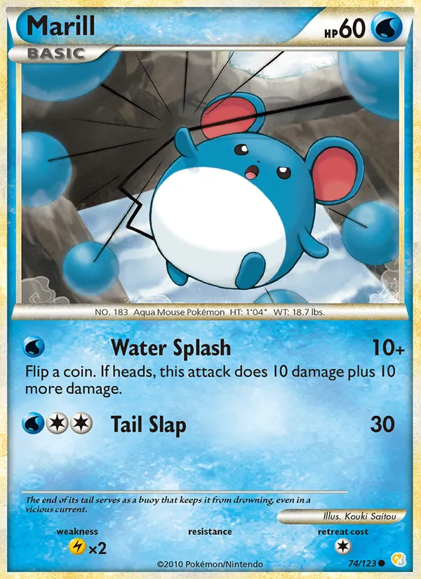 Marill #74 – HeartGold SoulSilver card