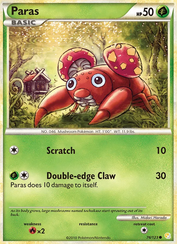 Paras #76 – HeartGold SoulSilver card