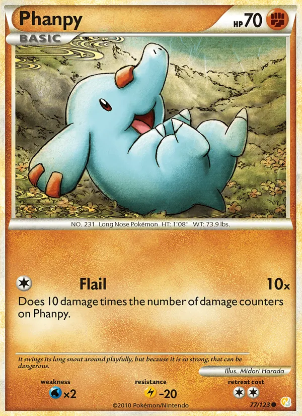 Phanpy #77 – HeartGold SoulSilver card