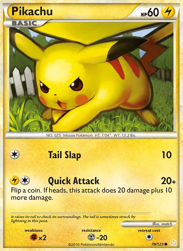 Pikachu #78 – HeartGold SoulSilver card