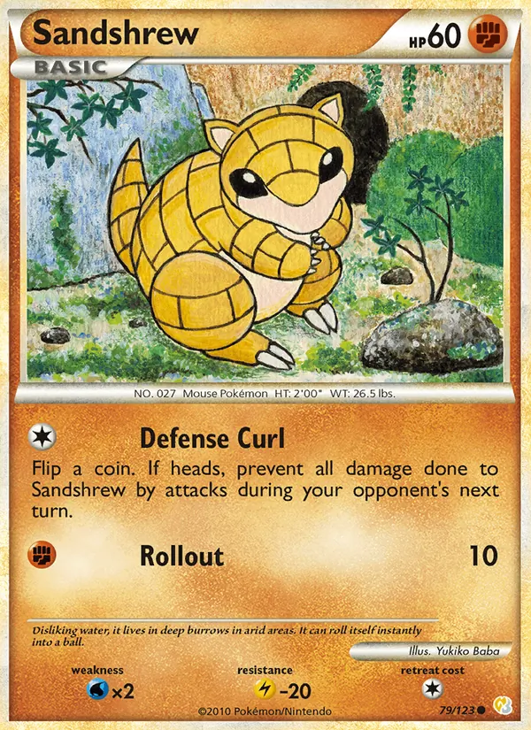 Sandshrew #79 – HeartGold SoulSilver card