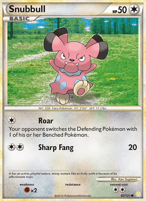 Snubbull #82 – HeartGold SoulSilver card