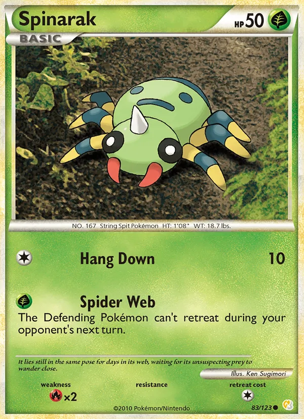 Spinarak #83 – HeartGold SoulSilver card