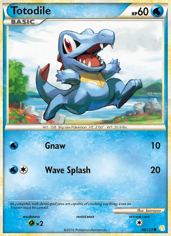 Totodile #86 – HeartGold SoulSilver card