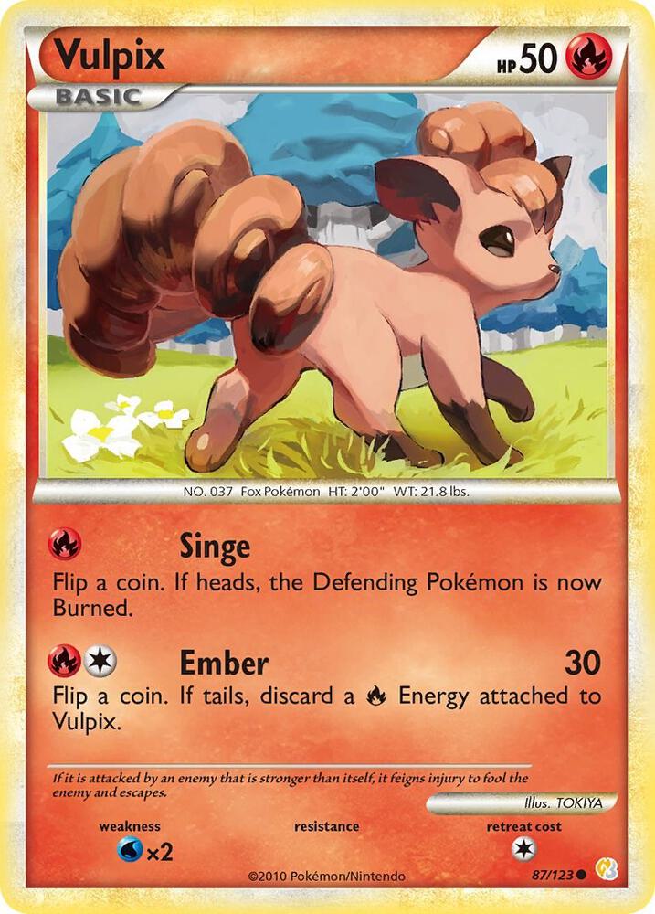 Vulpix #87 – HeartGold SoulSilver card