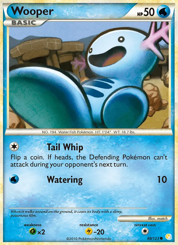 Wooper #88 – HeartGold SoulSilver card