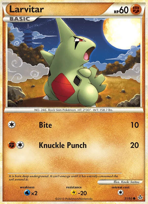 Larvitar #51 – Unleashed card
