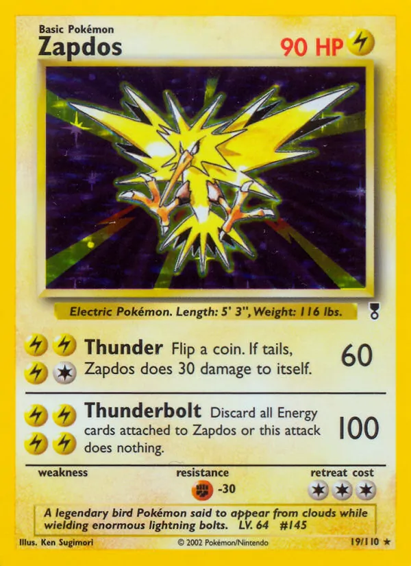 Zapdos #19 – Legendary Collection card
