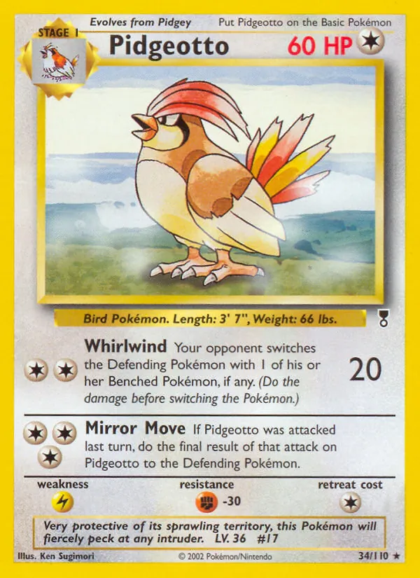 Pidgeotto #34 – Legendary Collection card
