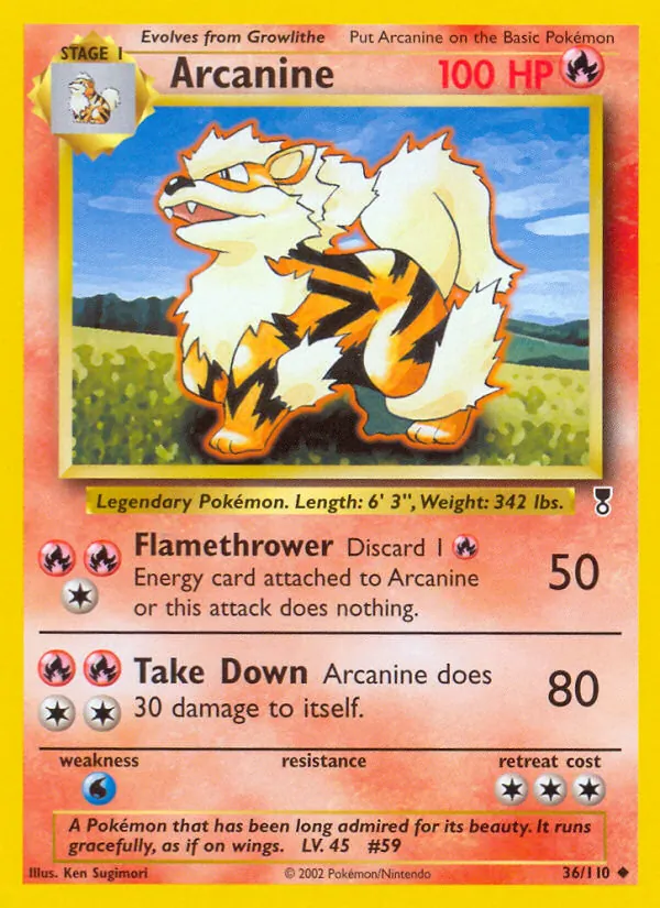 Arcanine #36 – Legendary Collection card