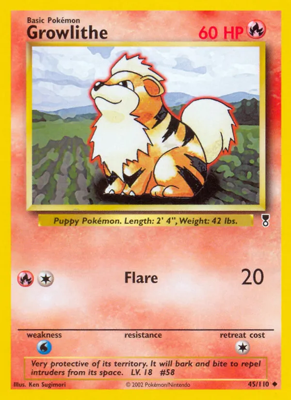 Growlithe #45 – Legendary Collection card